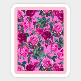 Pink Floral Garden Sticker